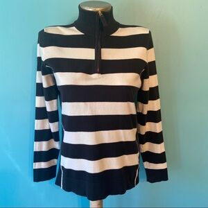 Charterโ club womenโs black and white striped sweater